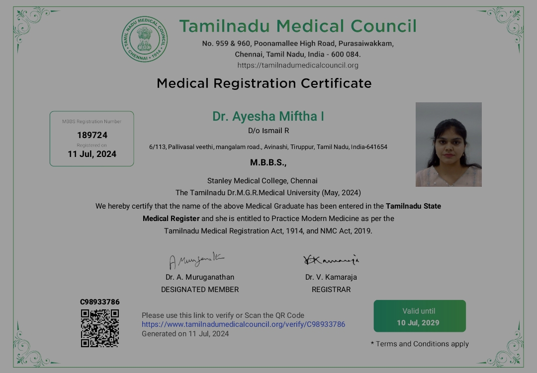 Doctor's certificate