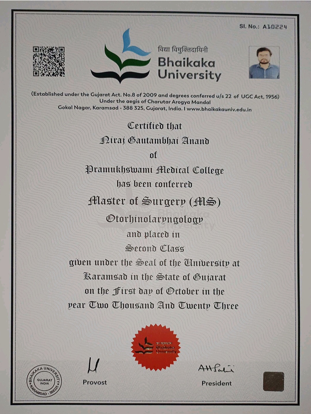 Doctor's certificate