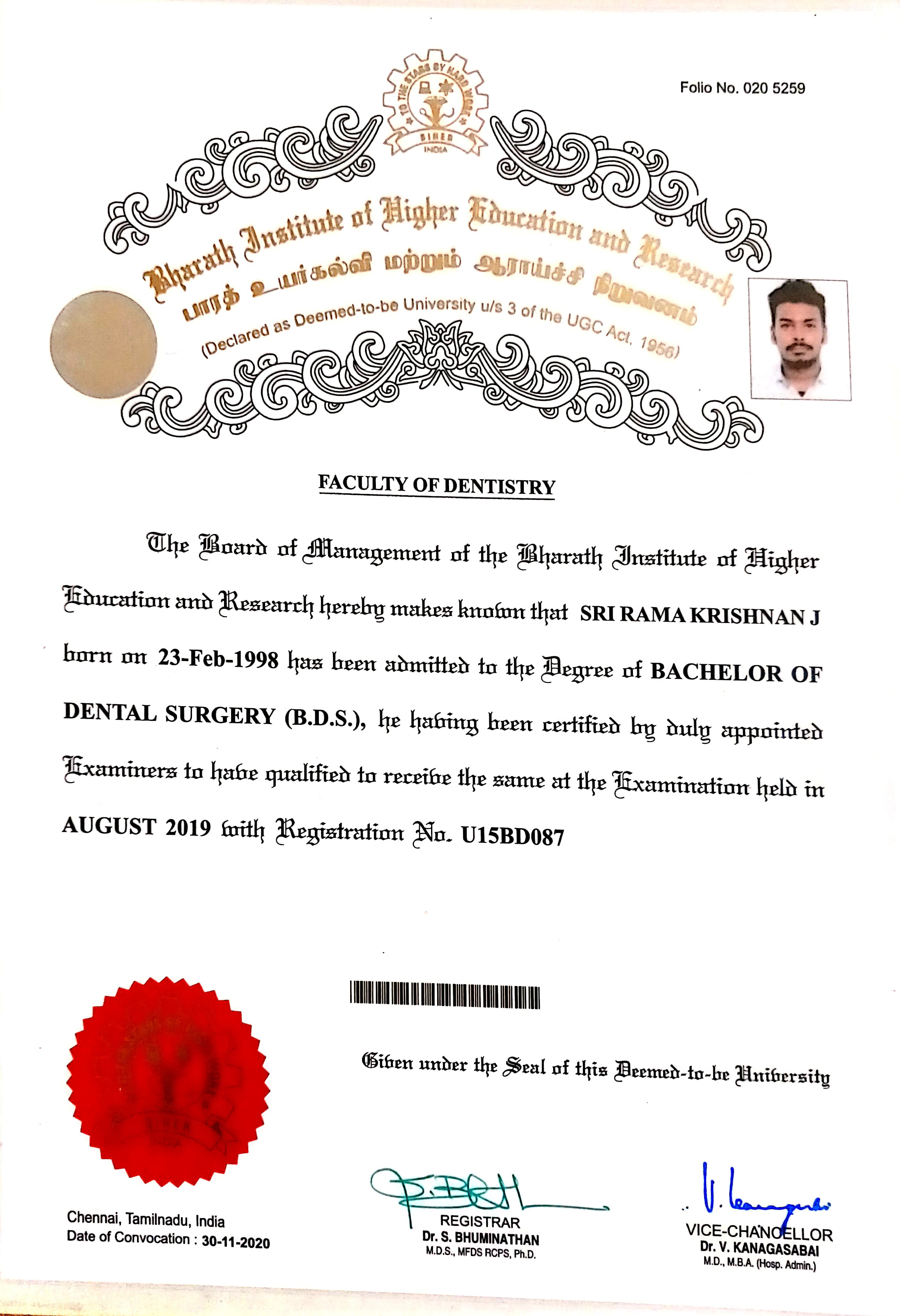 Doctor's certificate