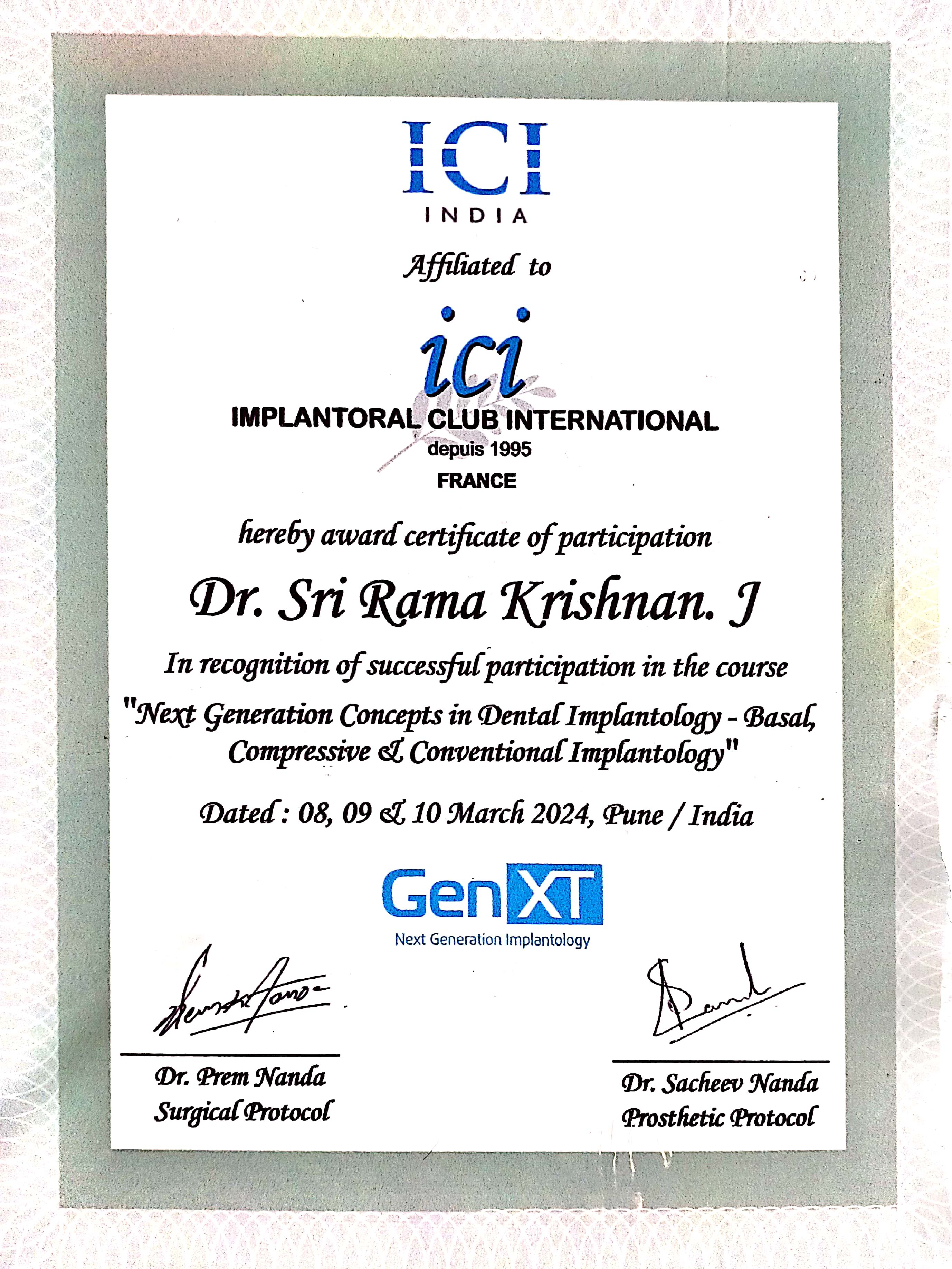 Doctor's certificate