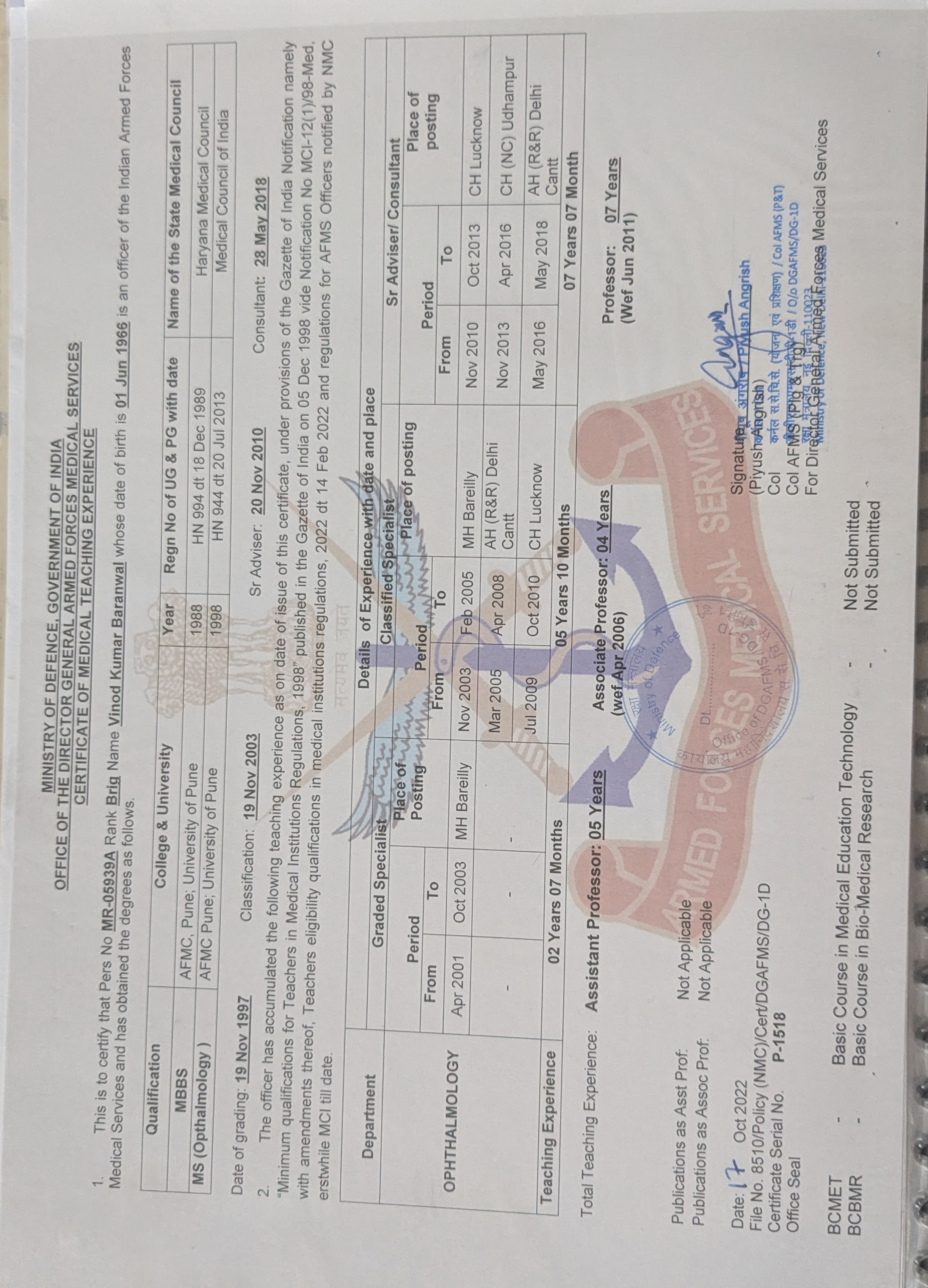 Doctor's certificate