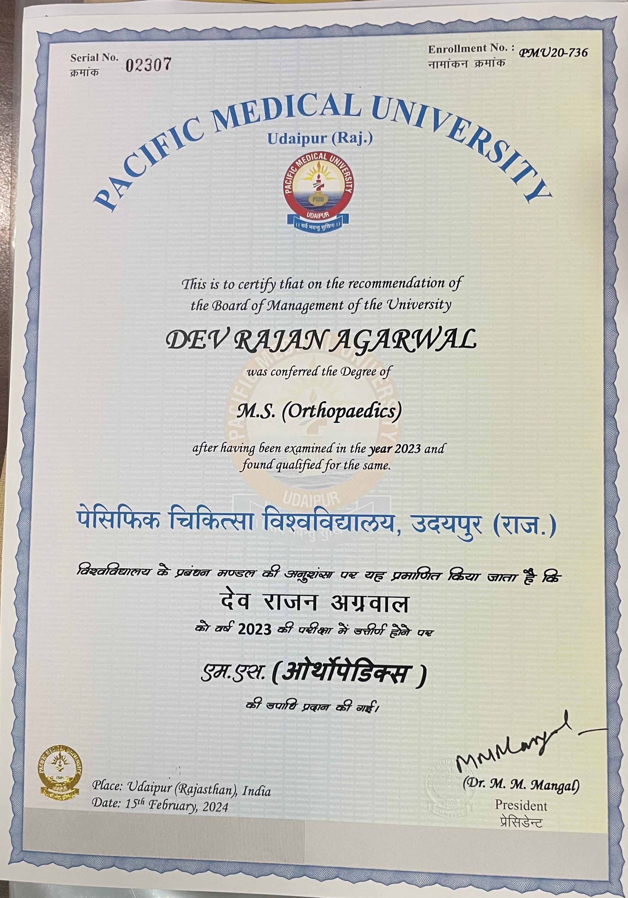 Doctor's certificate