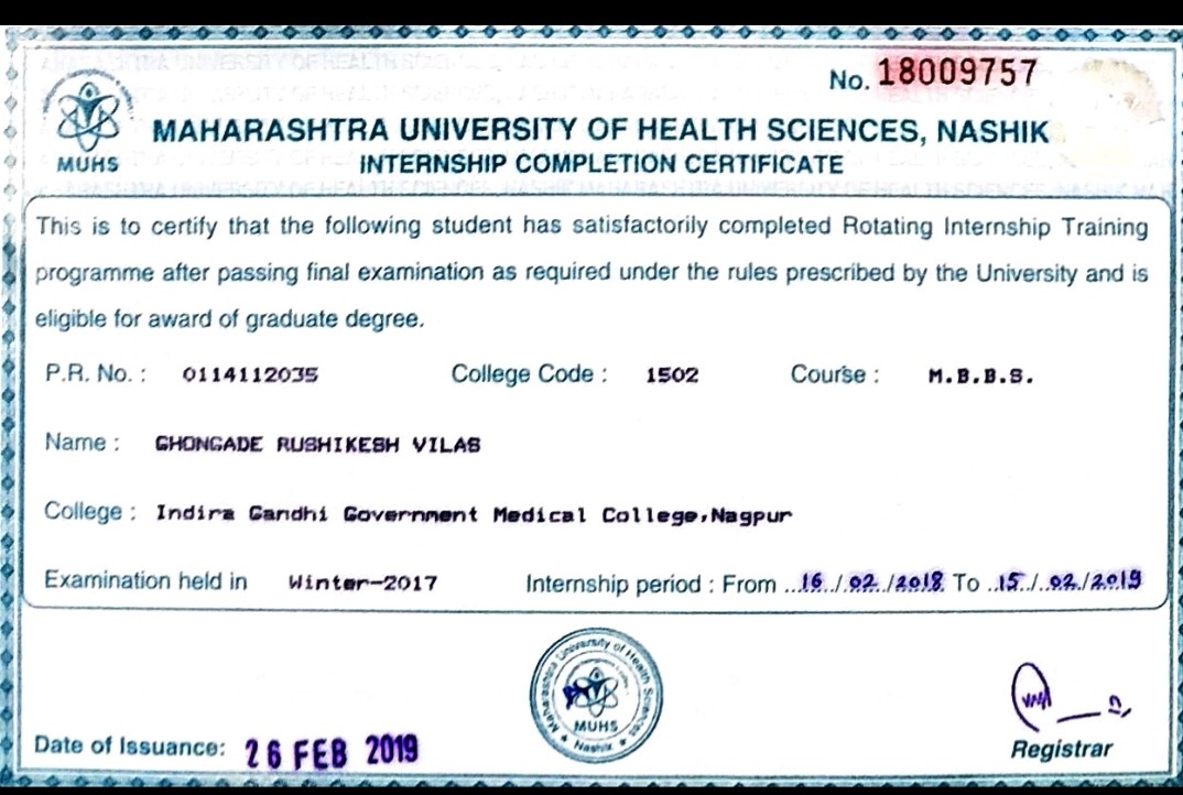 Doctor's certificate