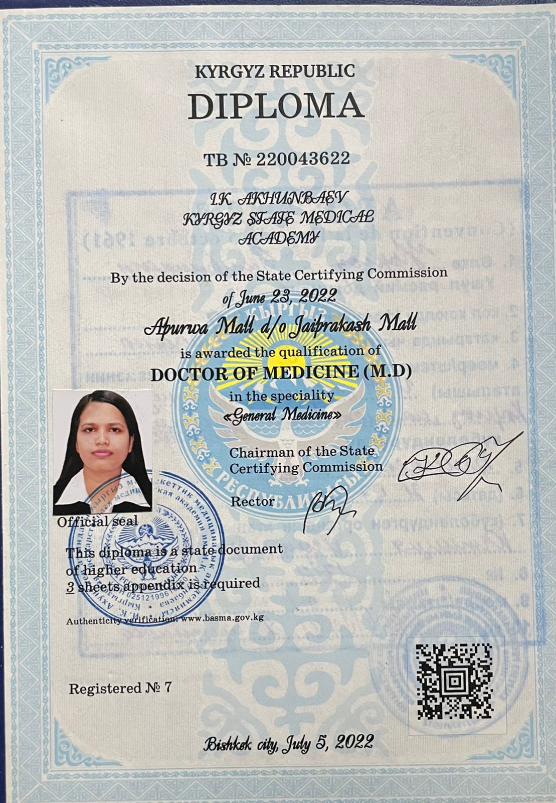 Doctor's certificate