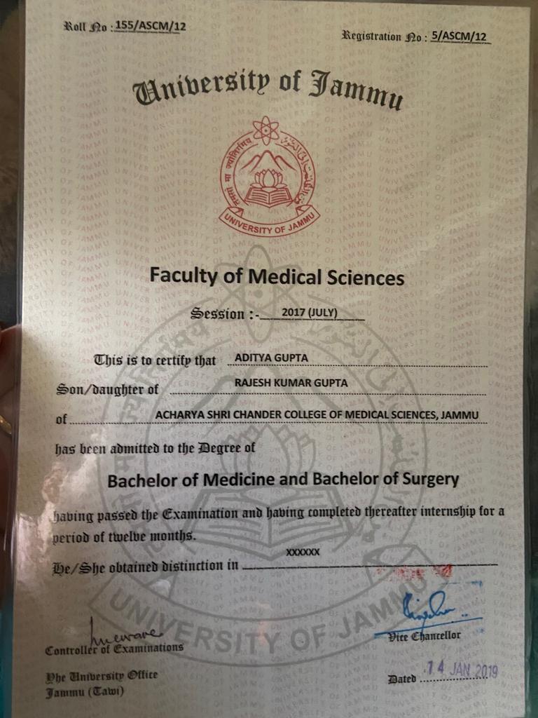 Doctor's certificate