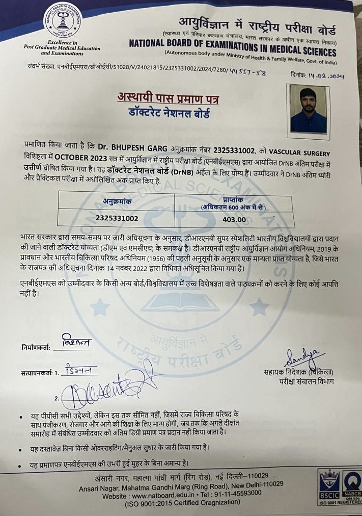 Doctor's certificate