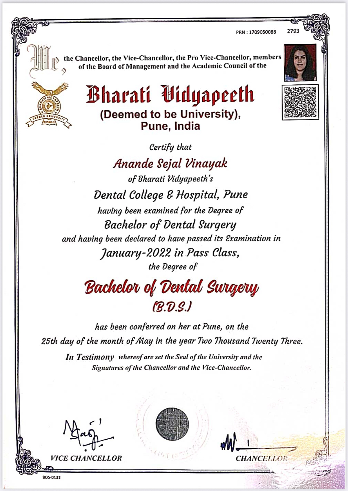 Doctor's certificate