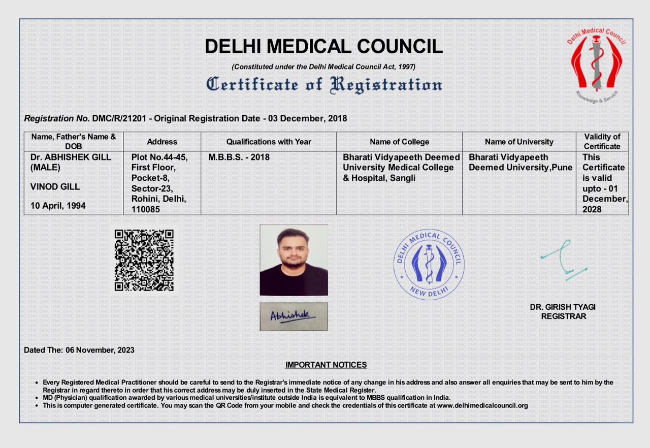Doctor's certificate