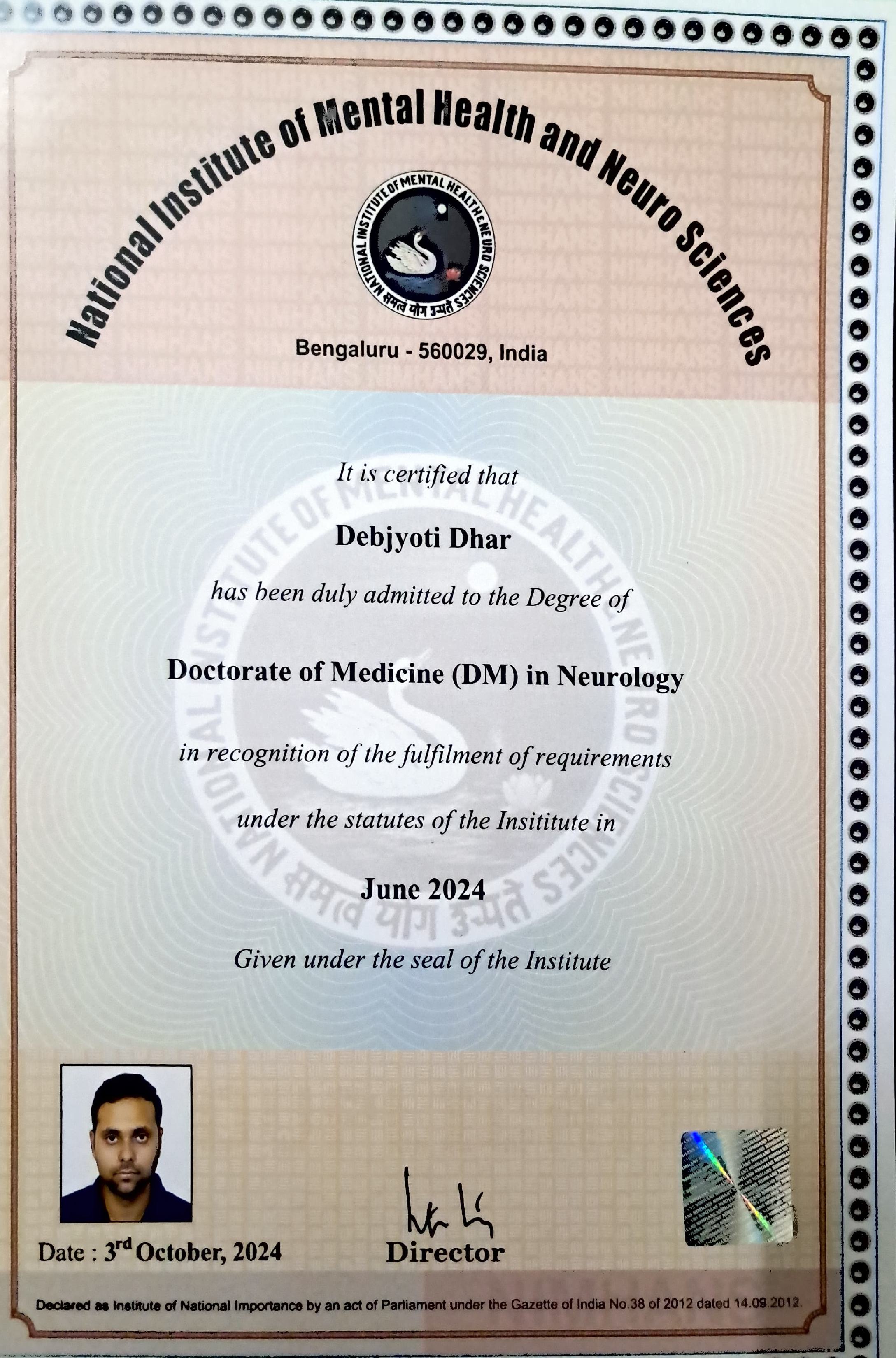 Doctor's certificate