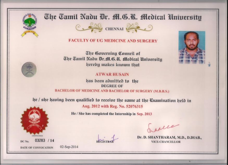 Doctor's certificate