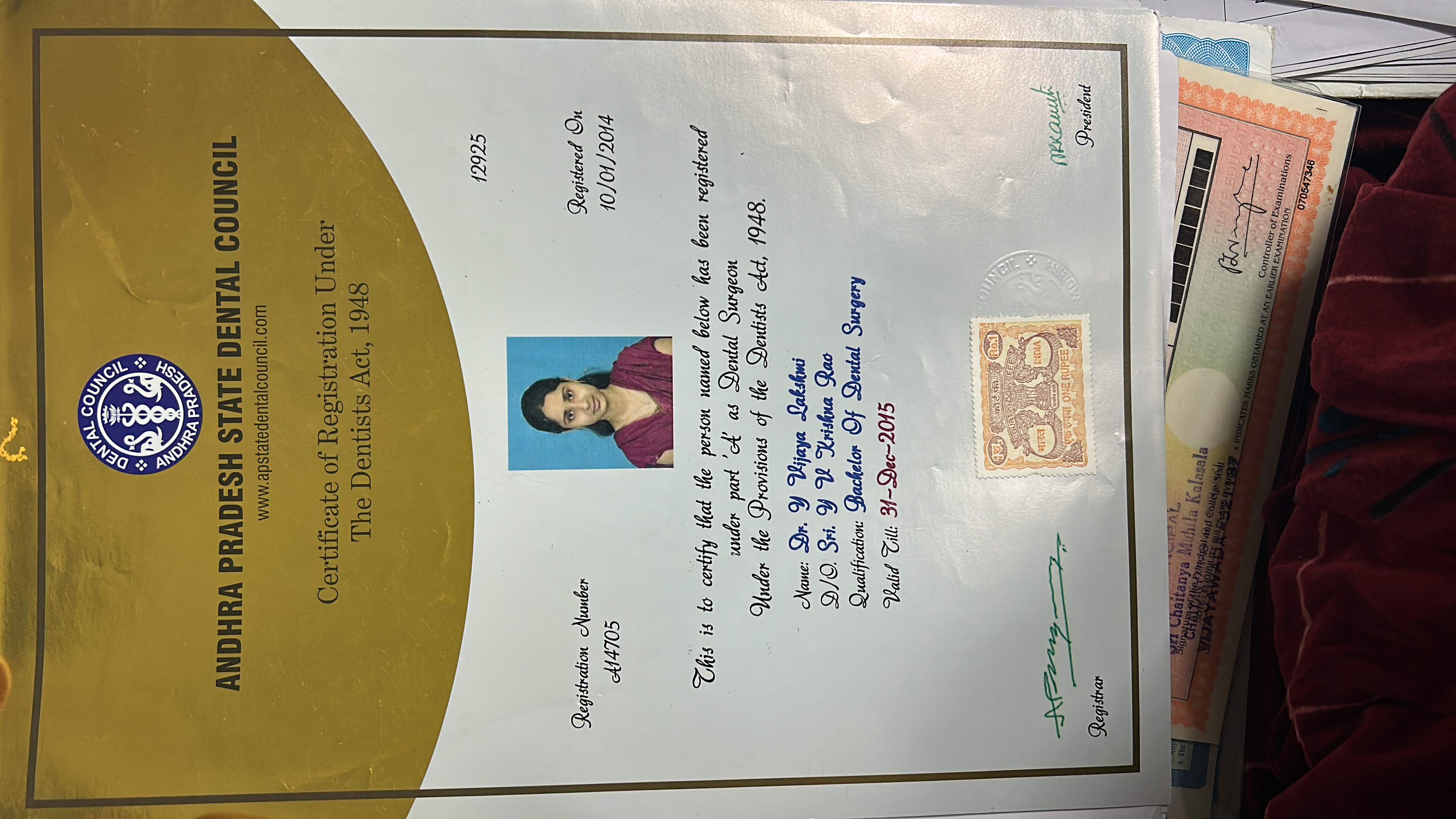 Doctor's certificate