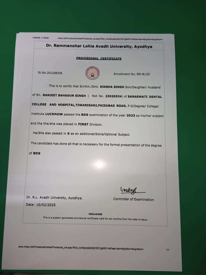 Doctor's certificate
