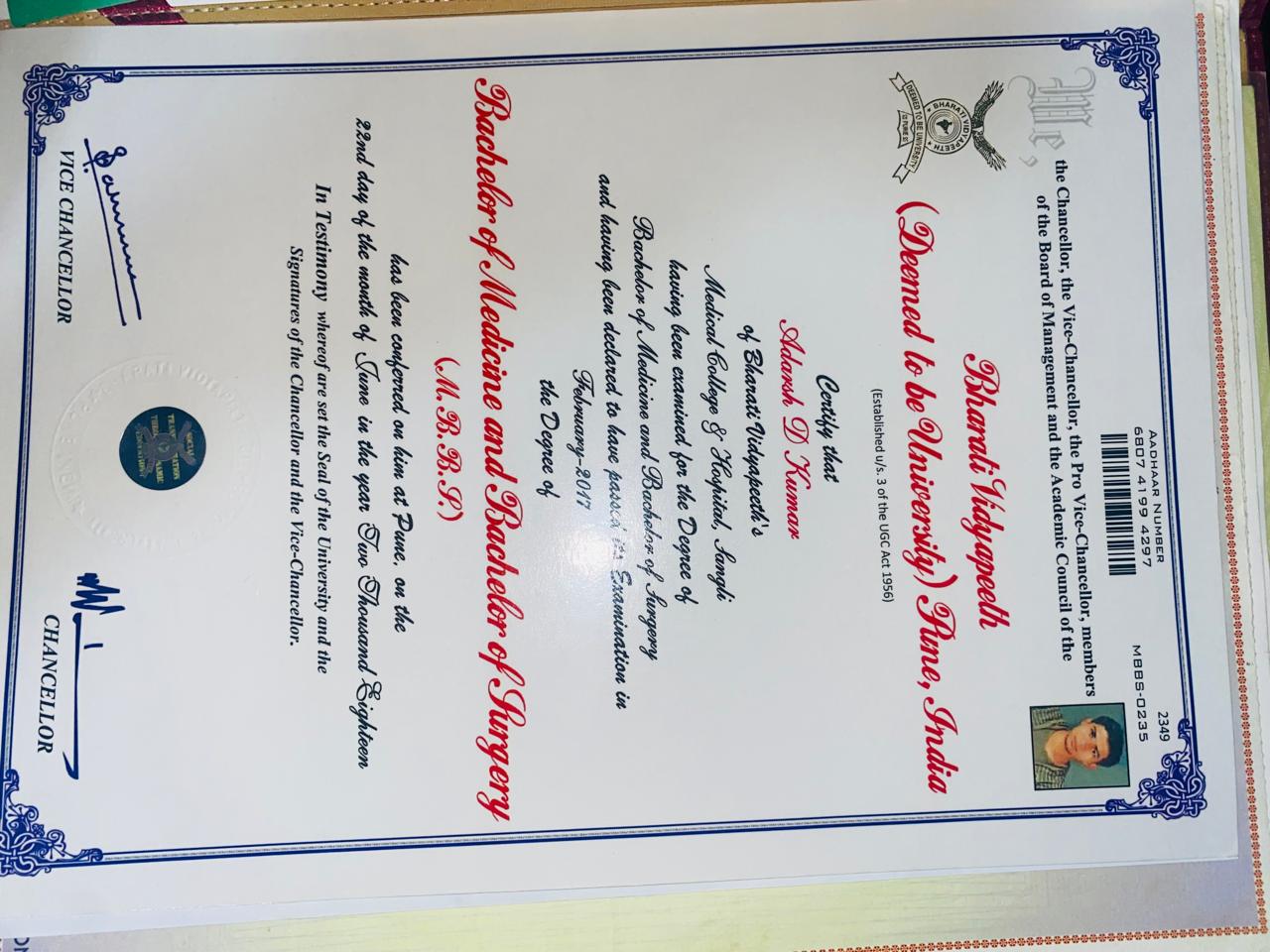 Doctor's certificate