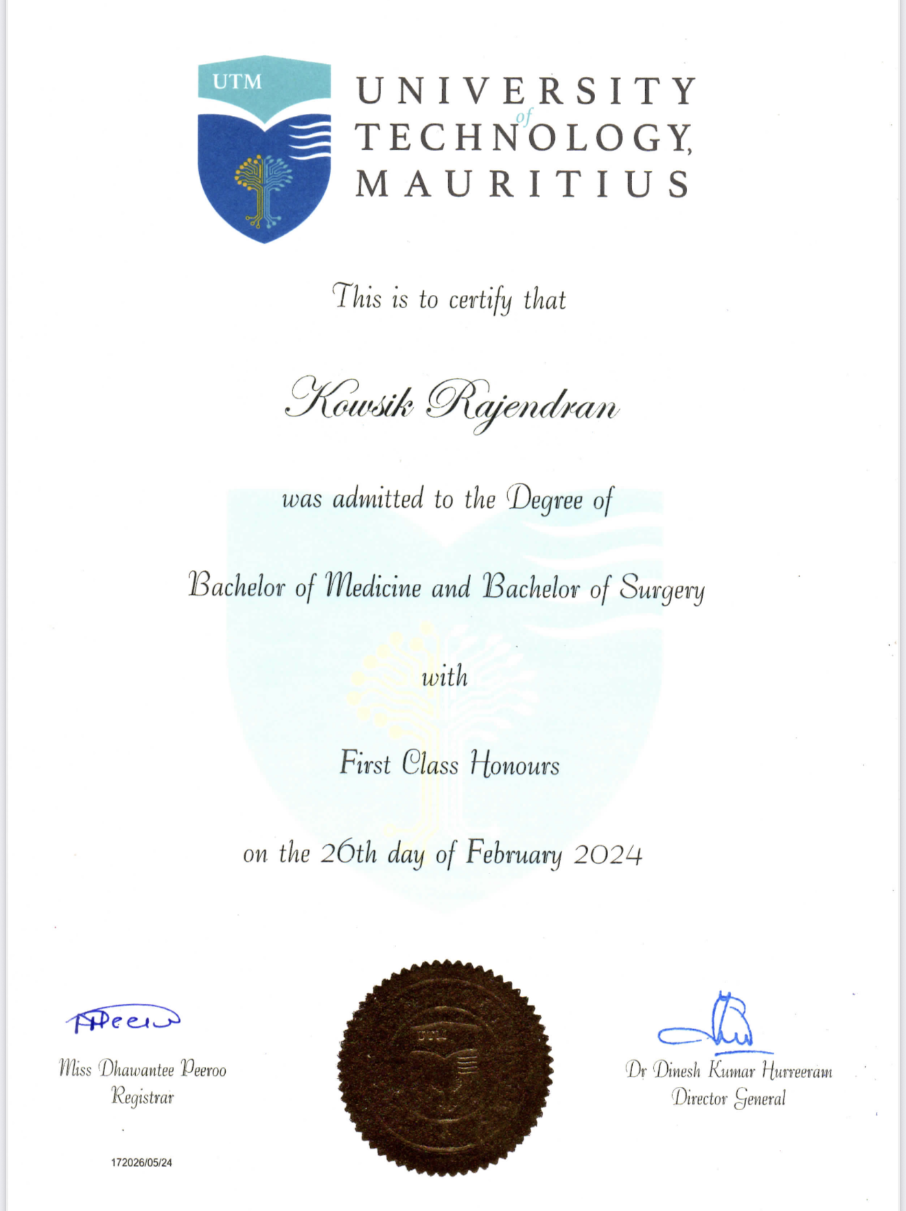Doctor's certificate