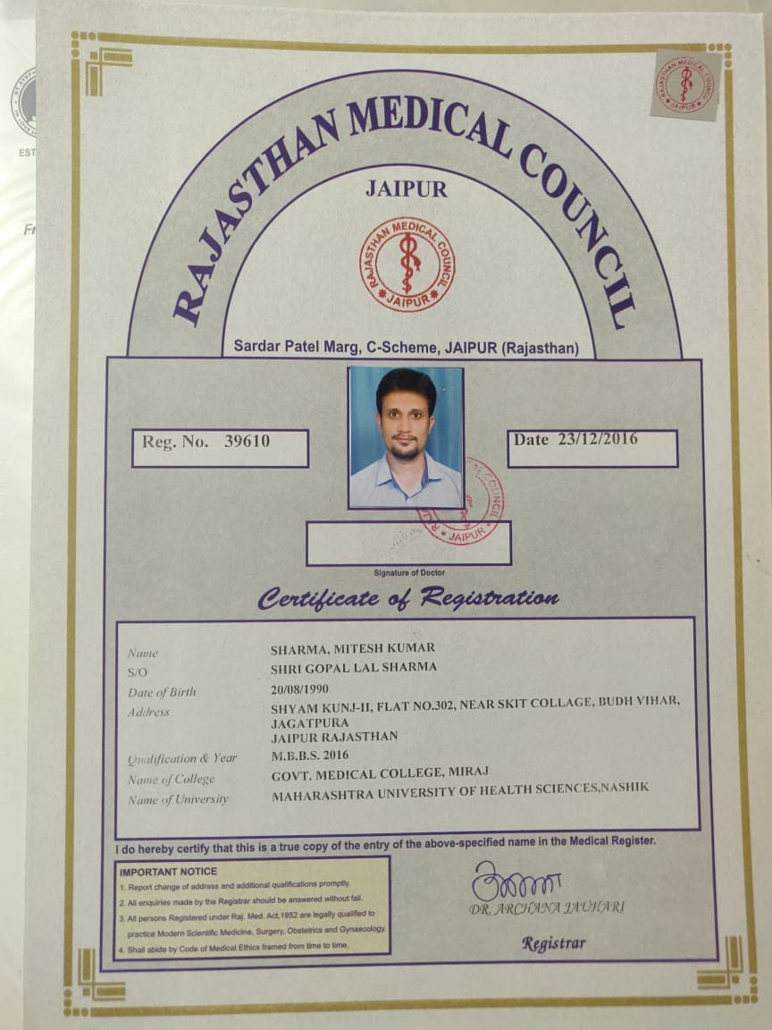 Doctor's certificate