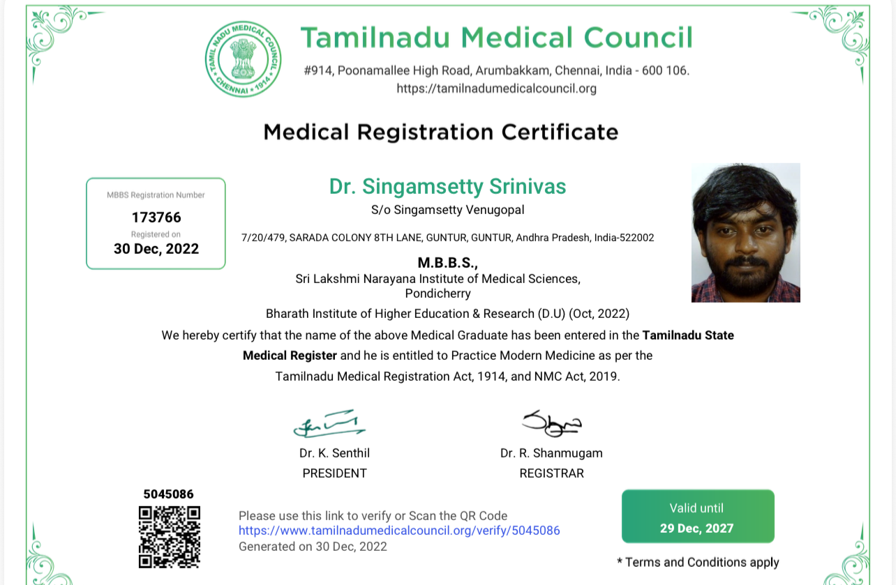 Doctor's certificate