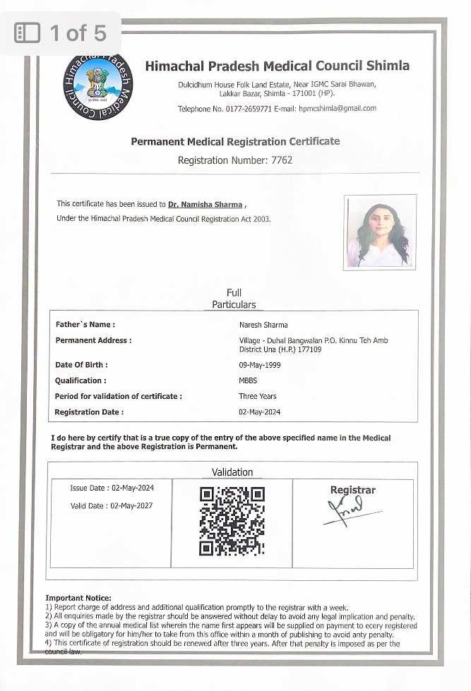 Doctor's certificate