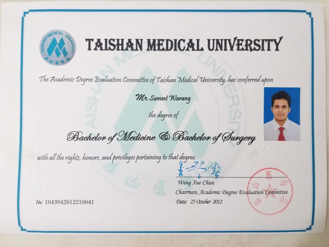 Doctor's certificate