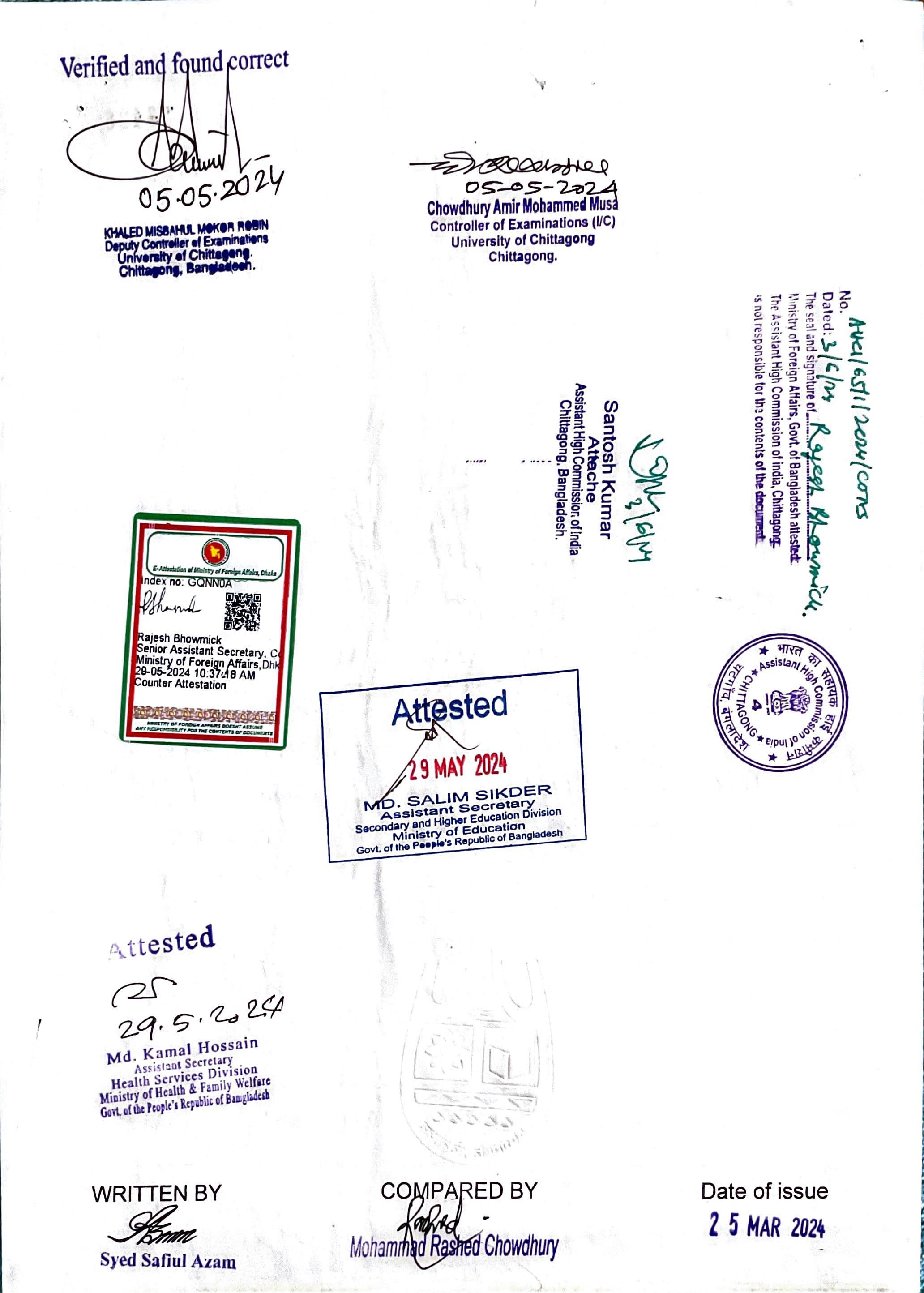 Doctor's certificate
