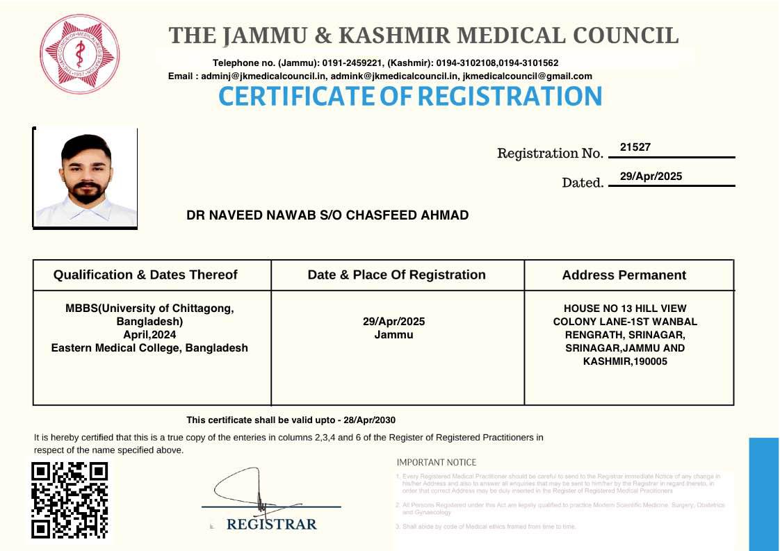 Doctor's certificate