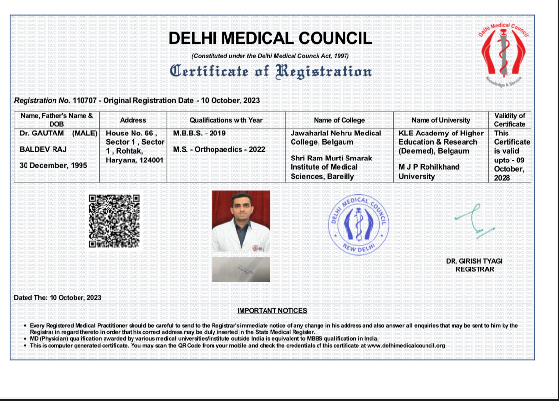 Doctor's certificate