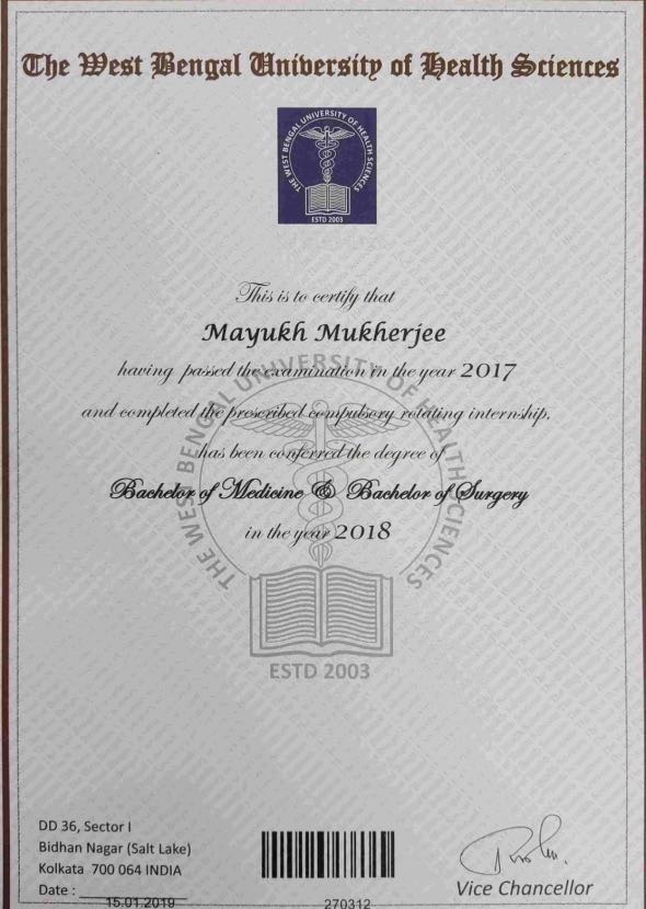 Doctor's certificate