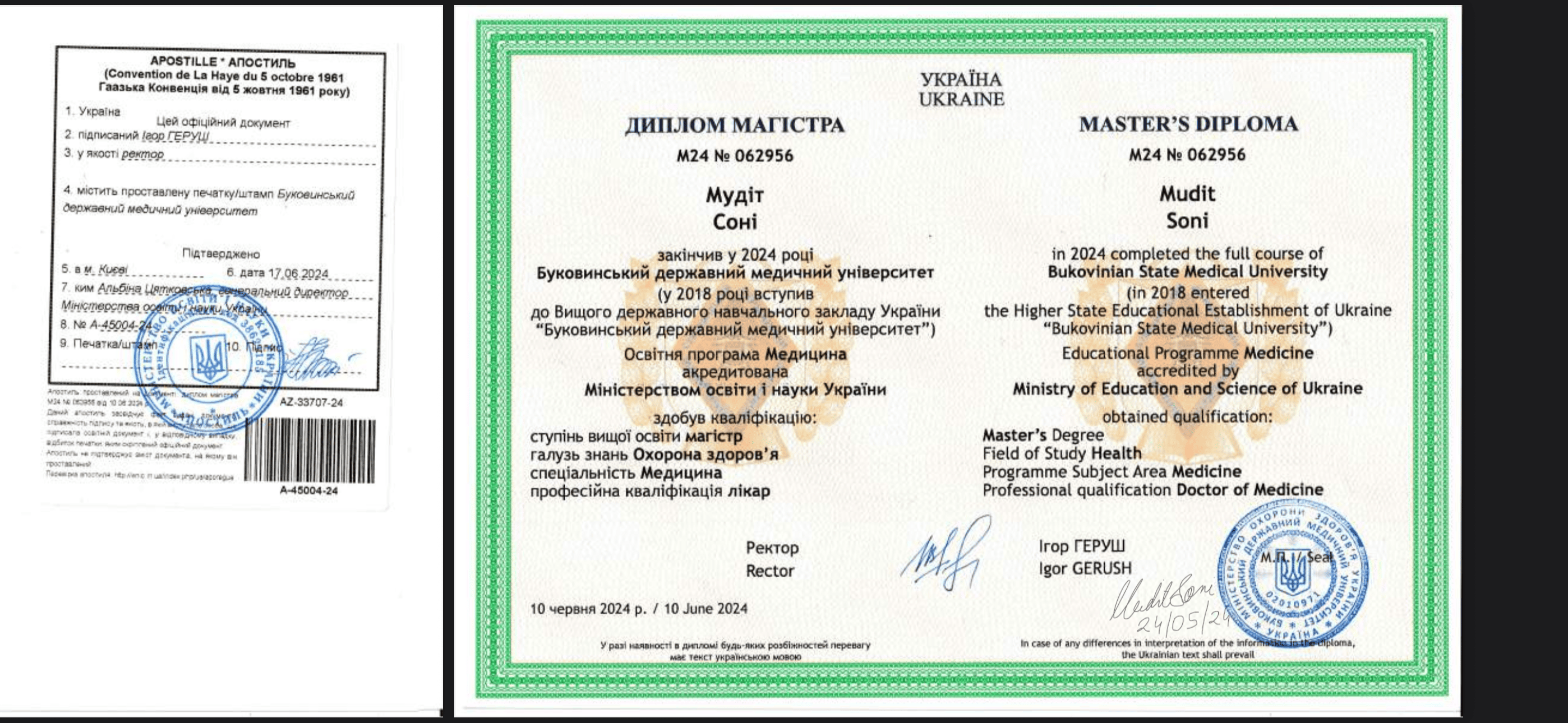 Doctor's certificate