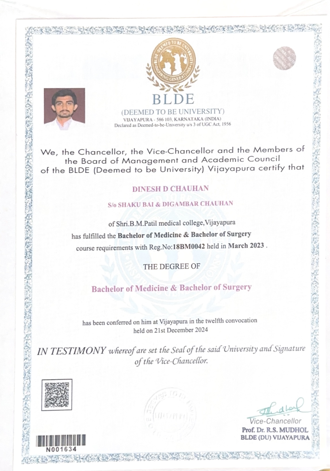 Doctor's certificate