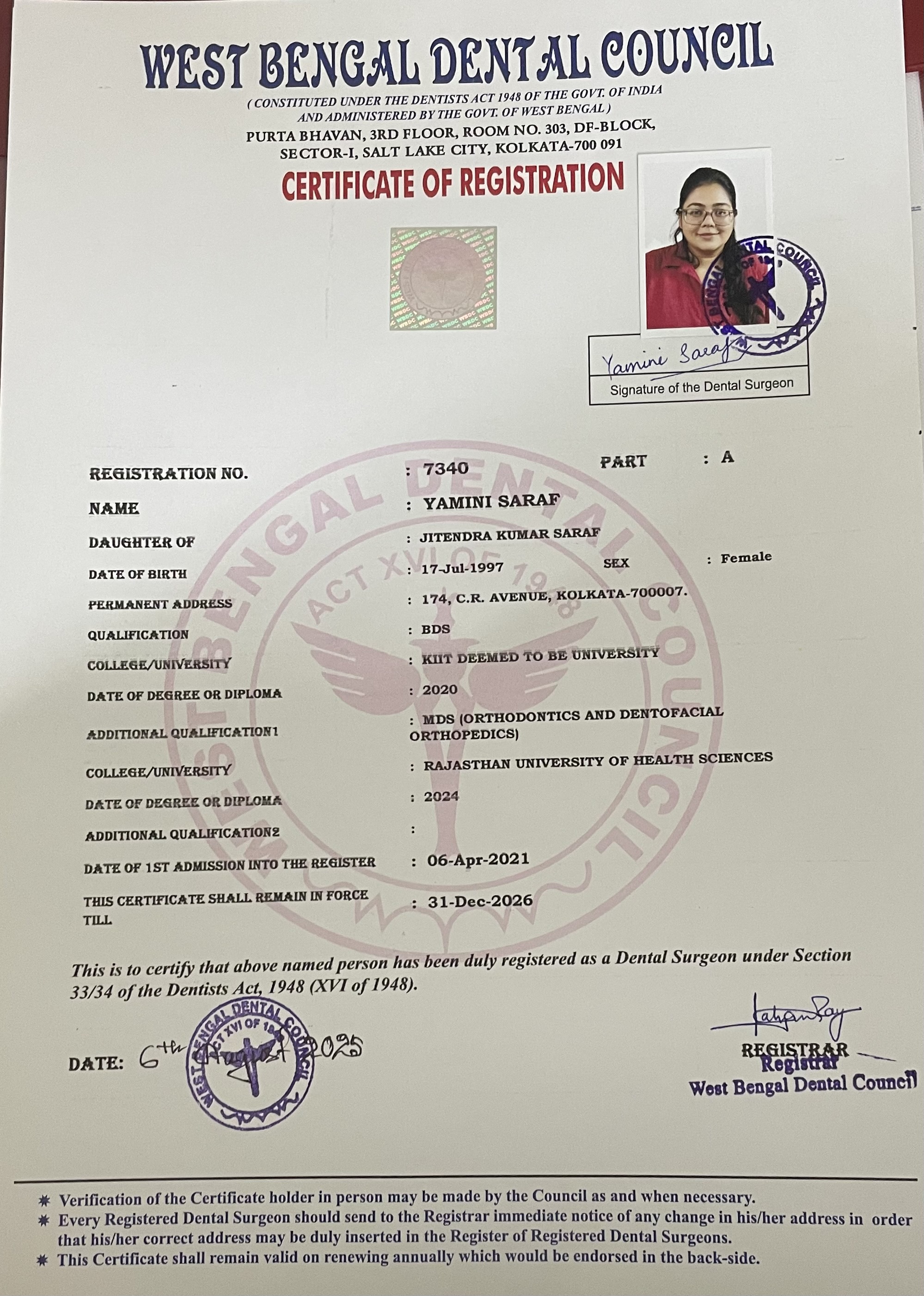 Doctor's certificate