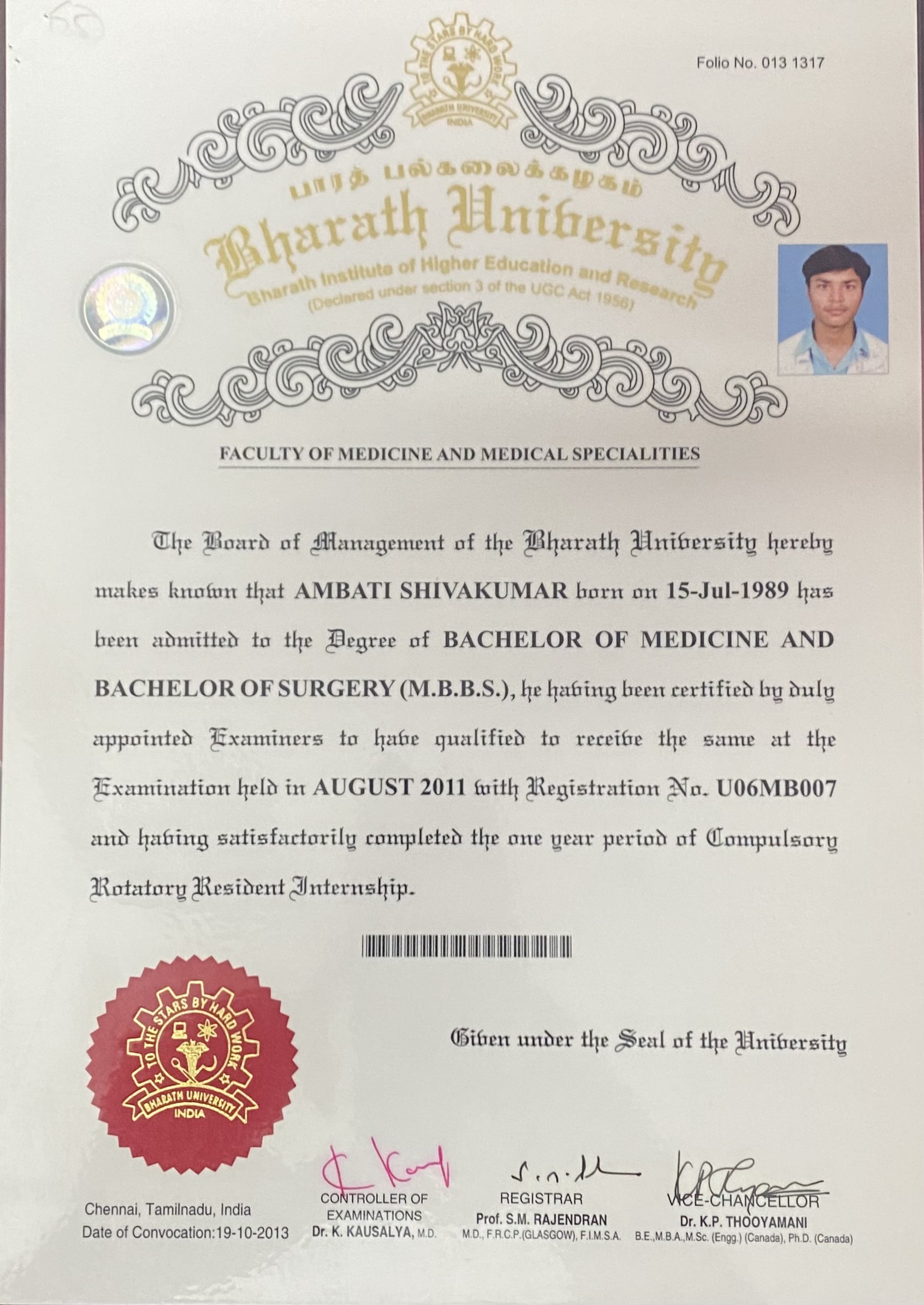 Doctor's certificate