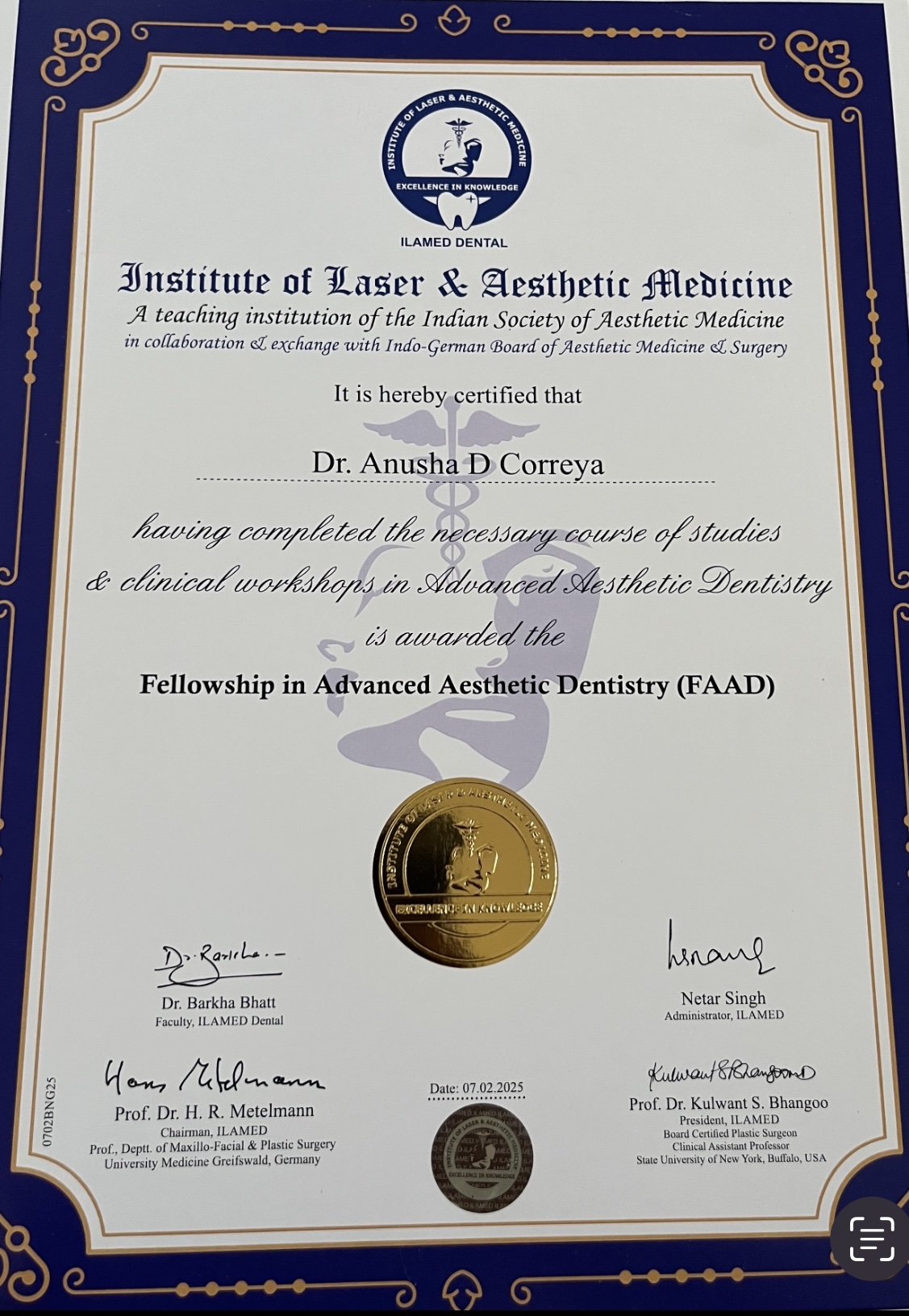 Doctor's certificate