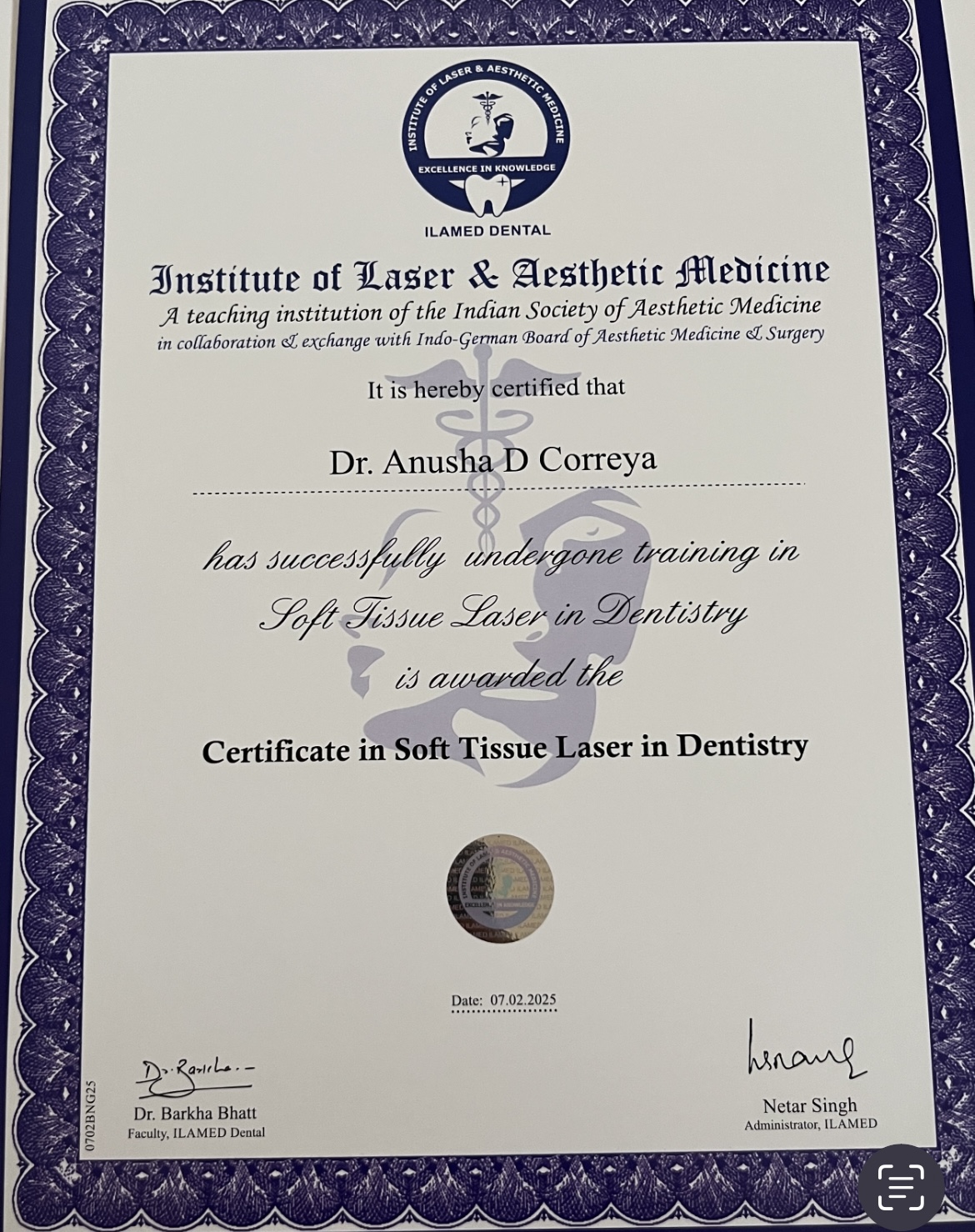 Doctor's certificate