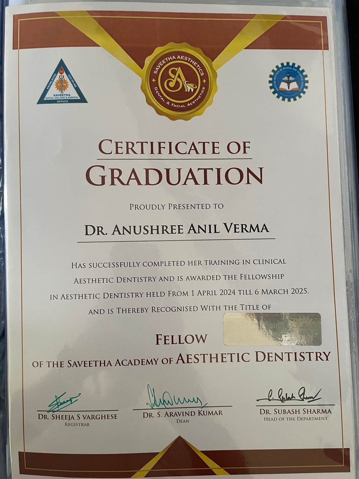 Doctor's certificate