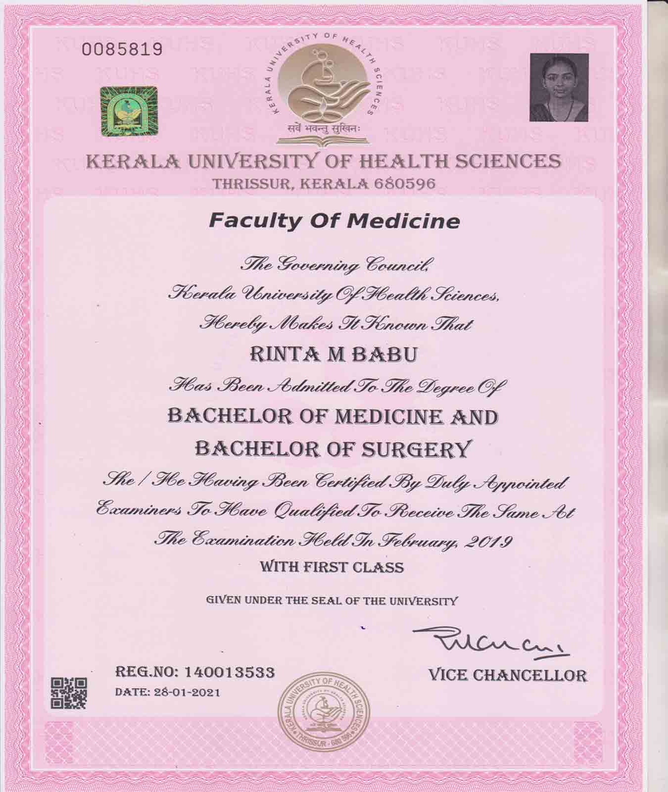 Doctor's certificate