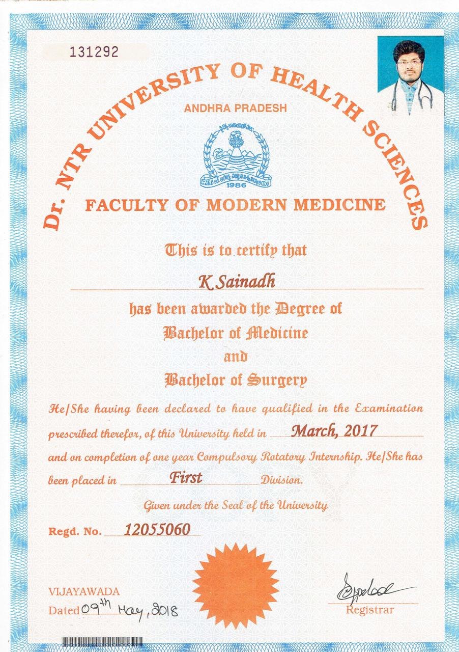 Doctor's certificate