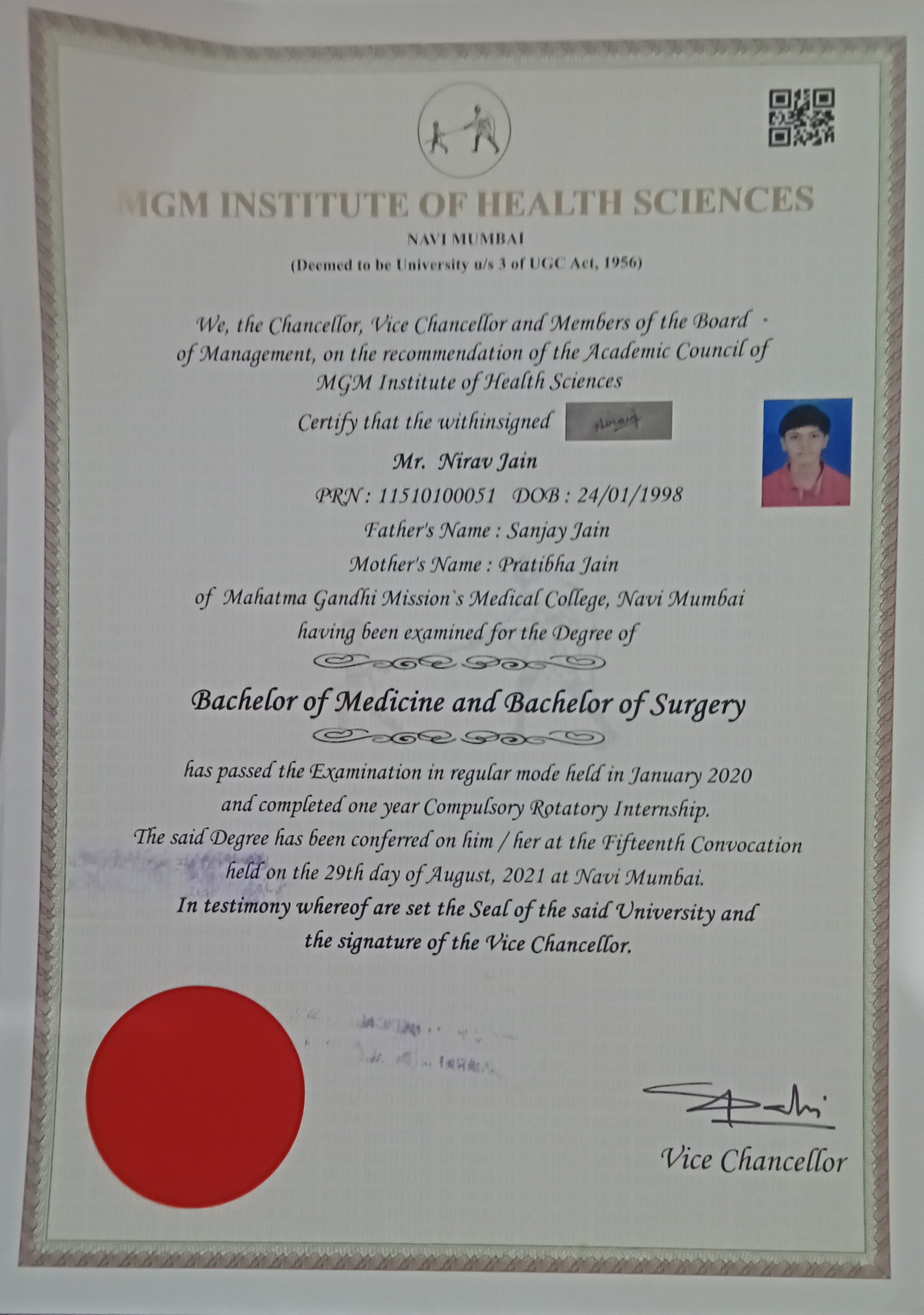Doctor's certificate