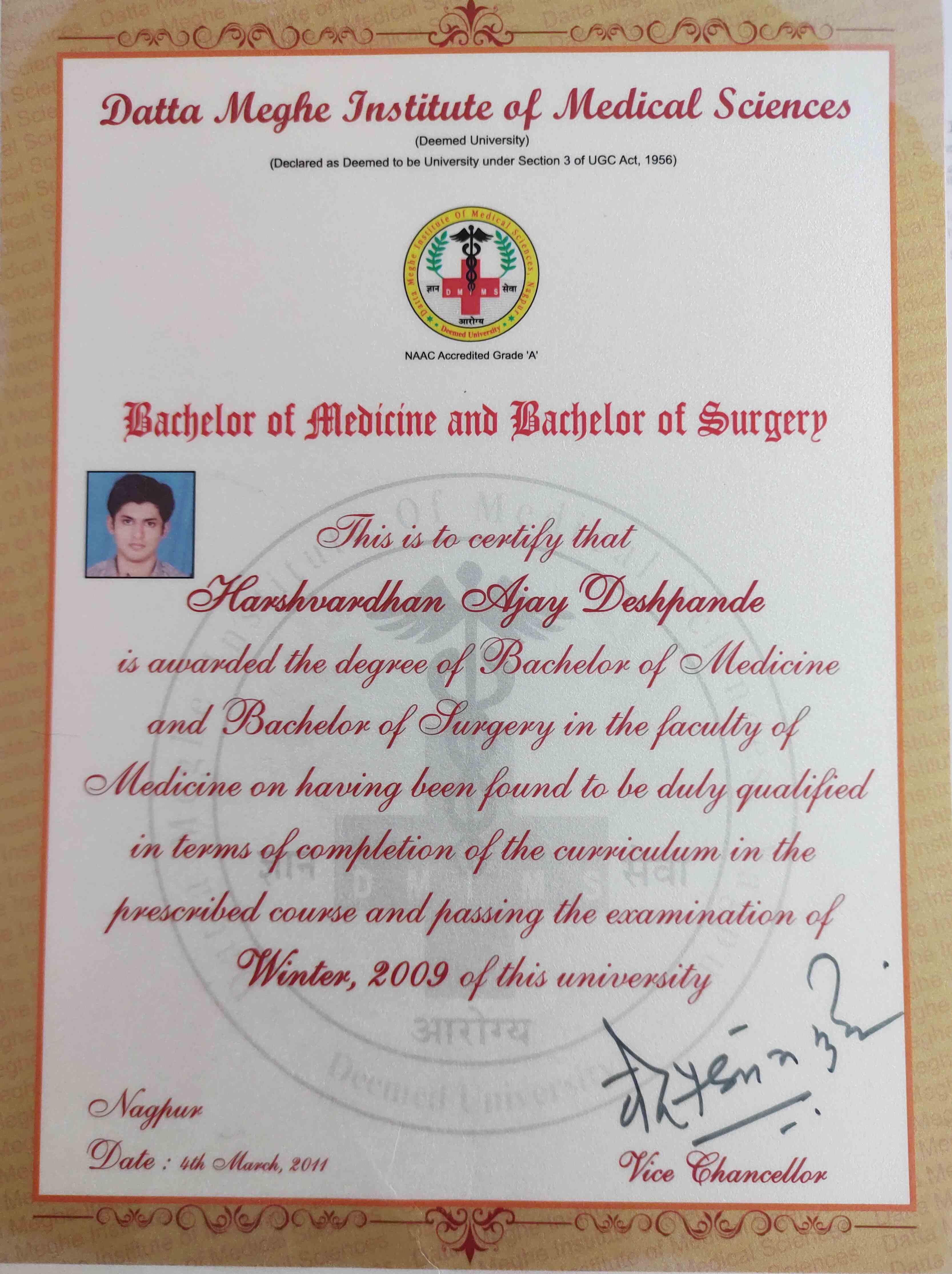 Doctor's certificate