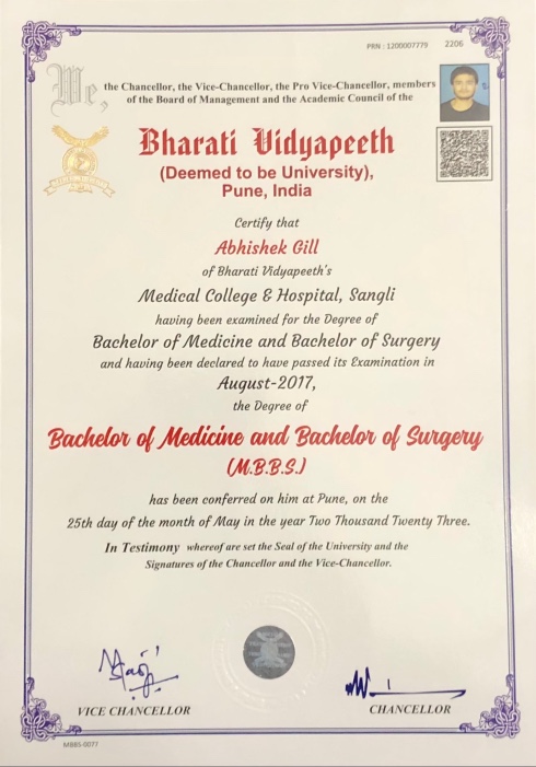Doctor's certificate