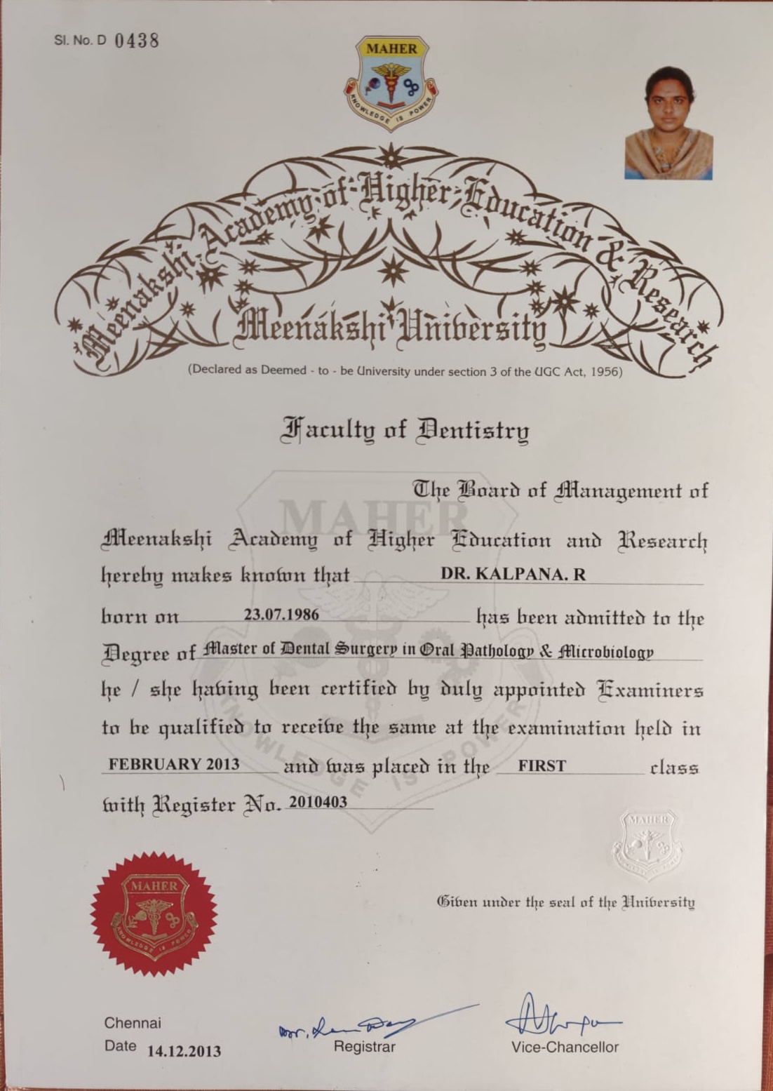 Doctor's certificate