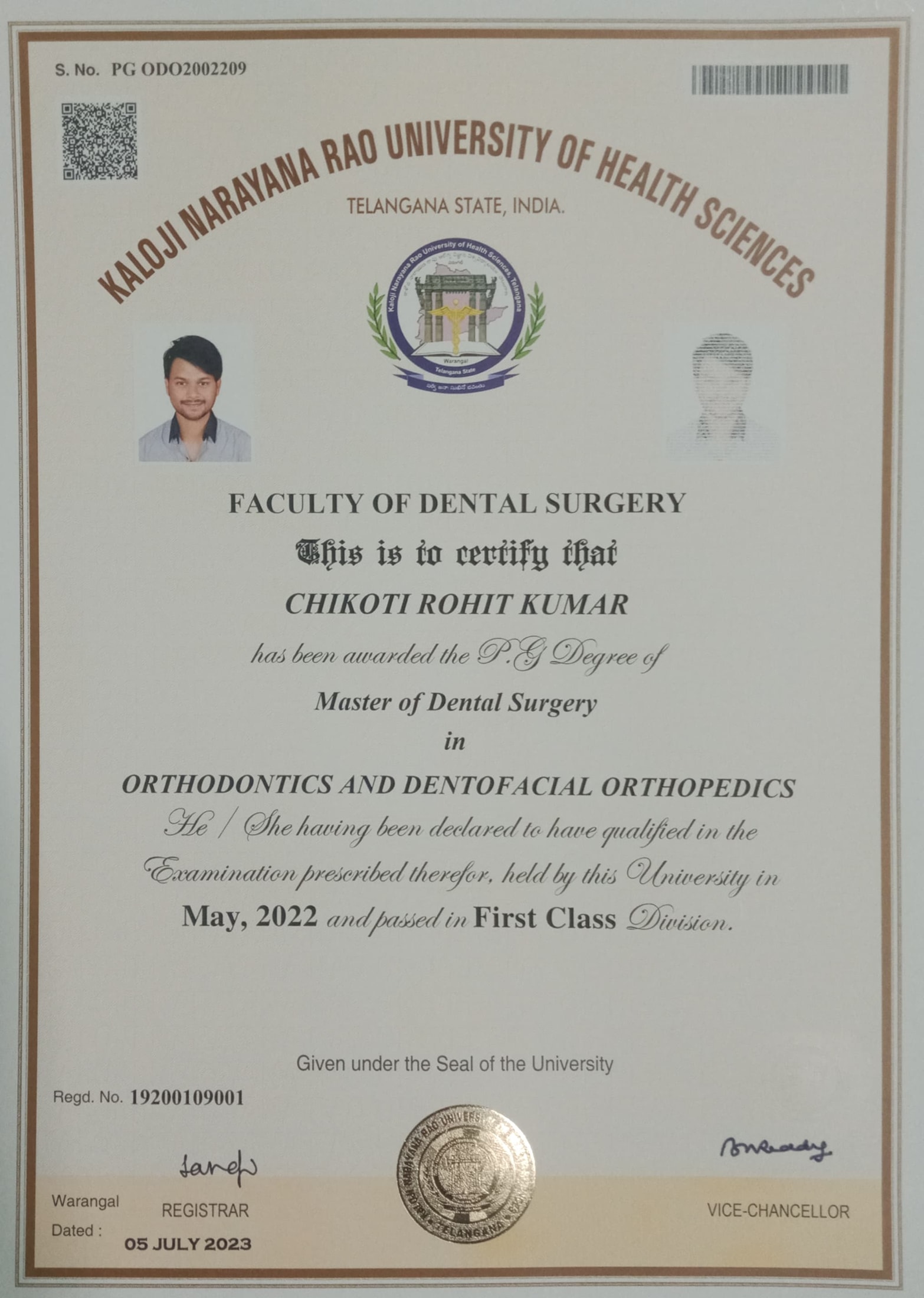 Doctor's certificate