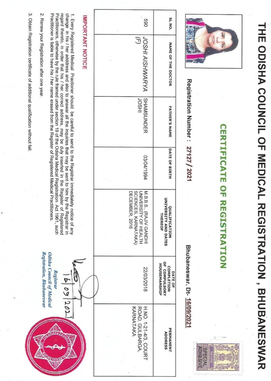 Doctor's certificate