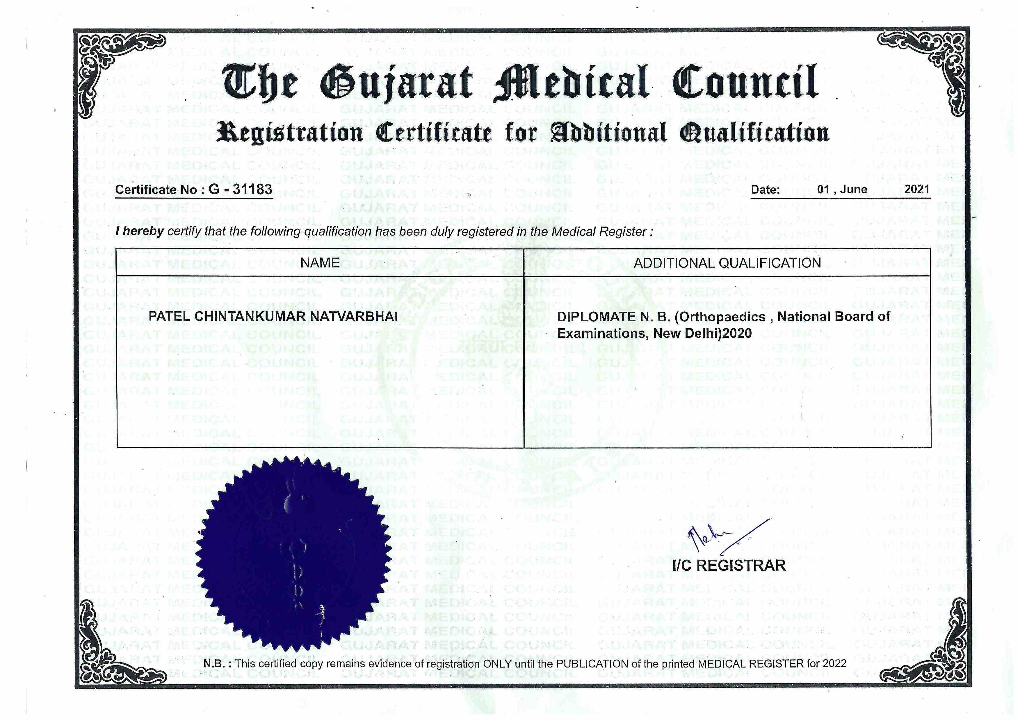 Doctor's certificate