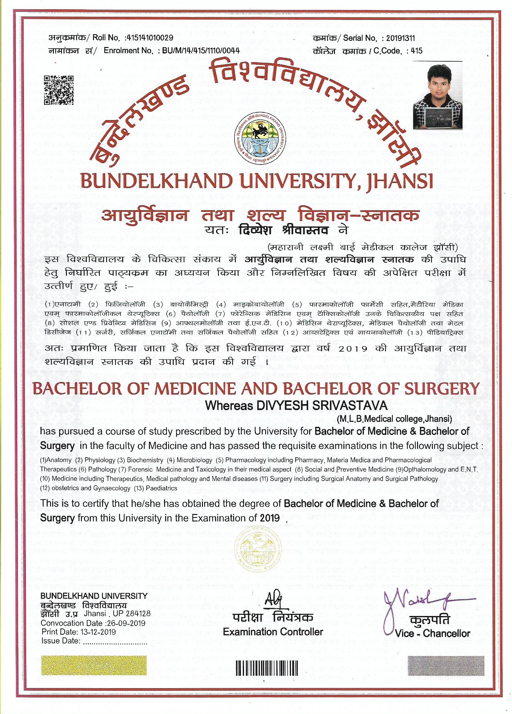 Doctor's certificate