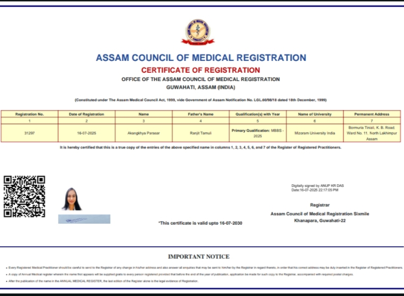Doctor's certificate