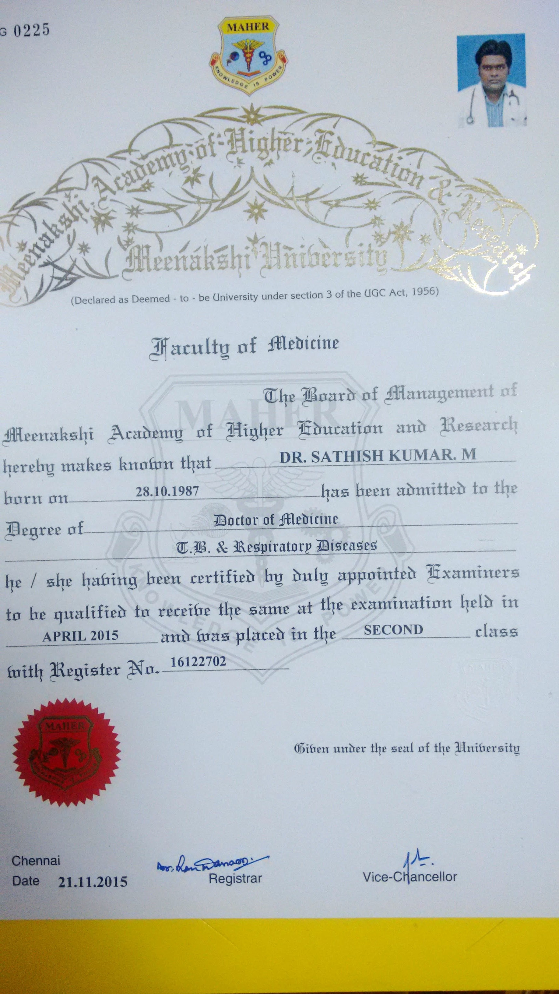 Doctor's certificate