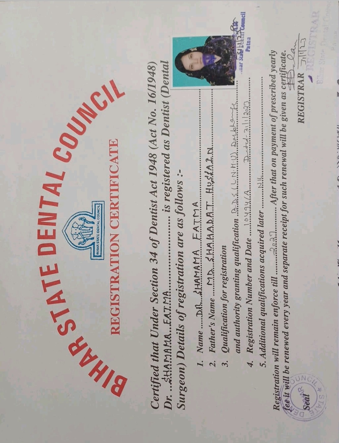 Doctor's certificate