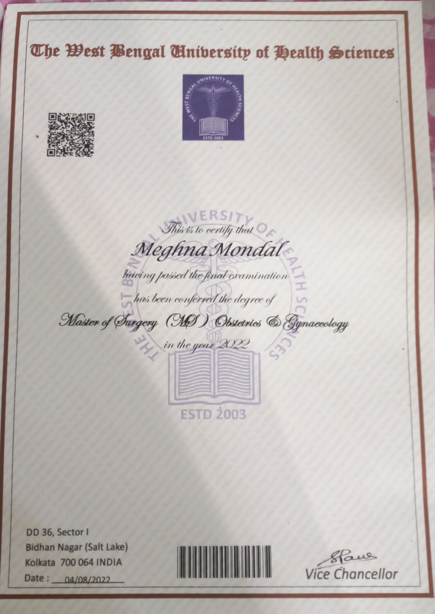 Doctor's certificate