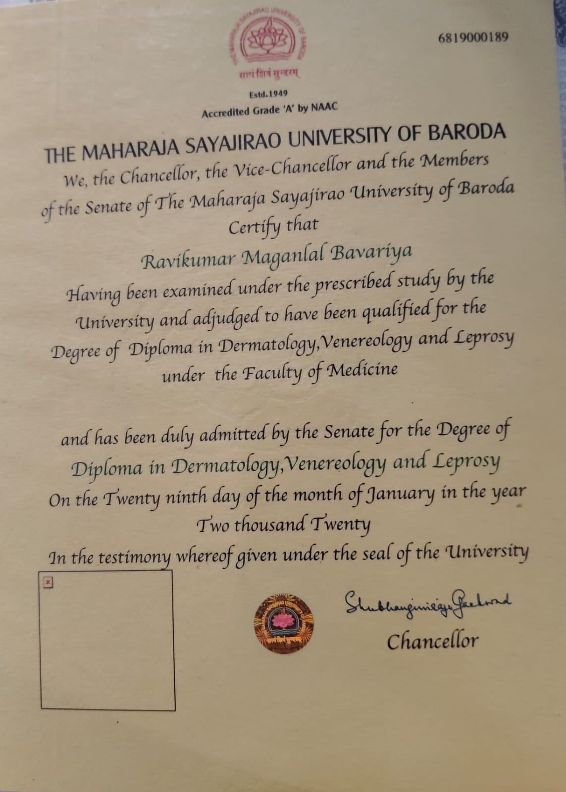 Doctor's certificate