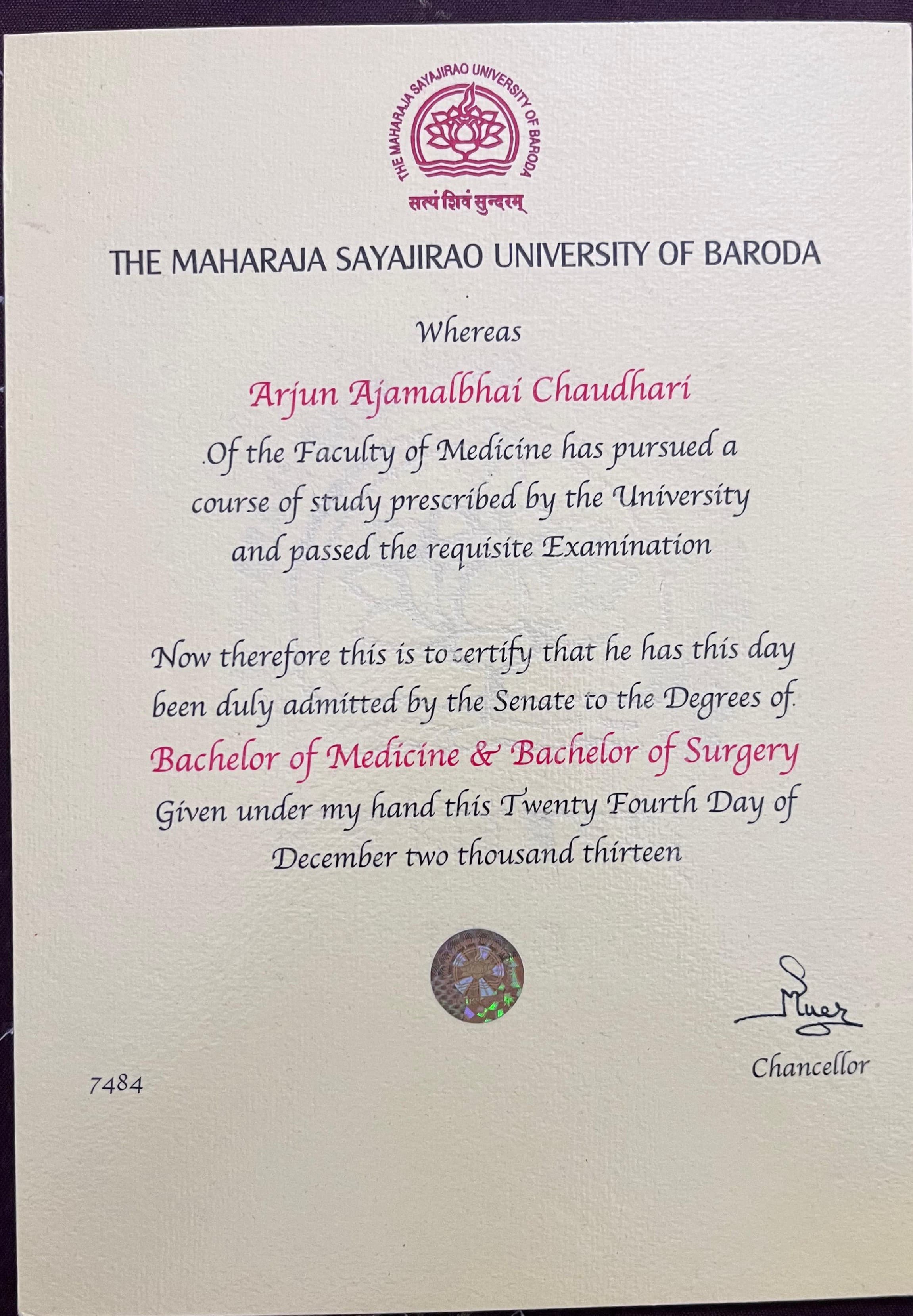 Doctor's certificate
