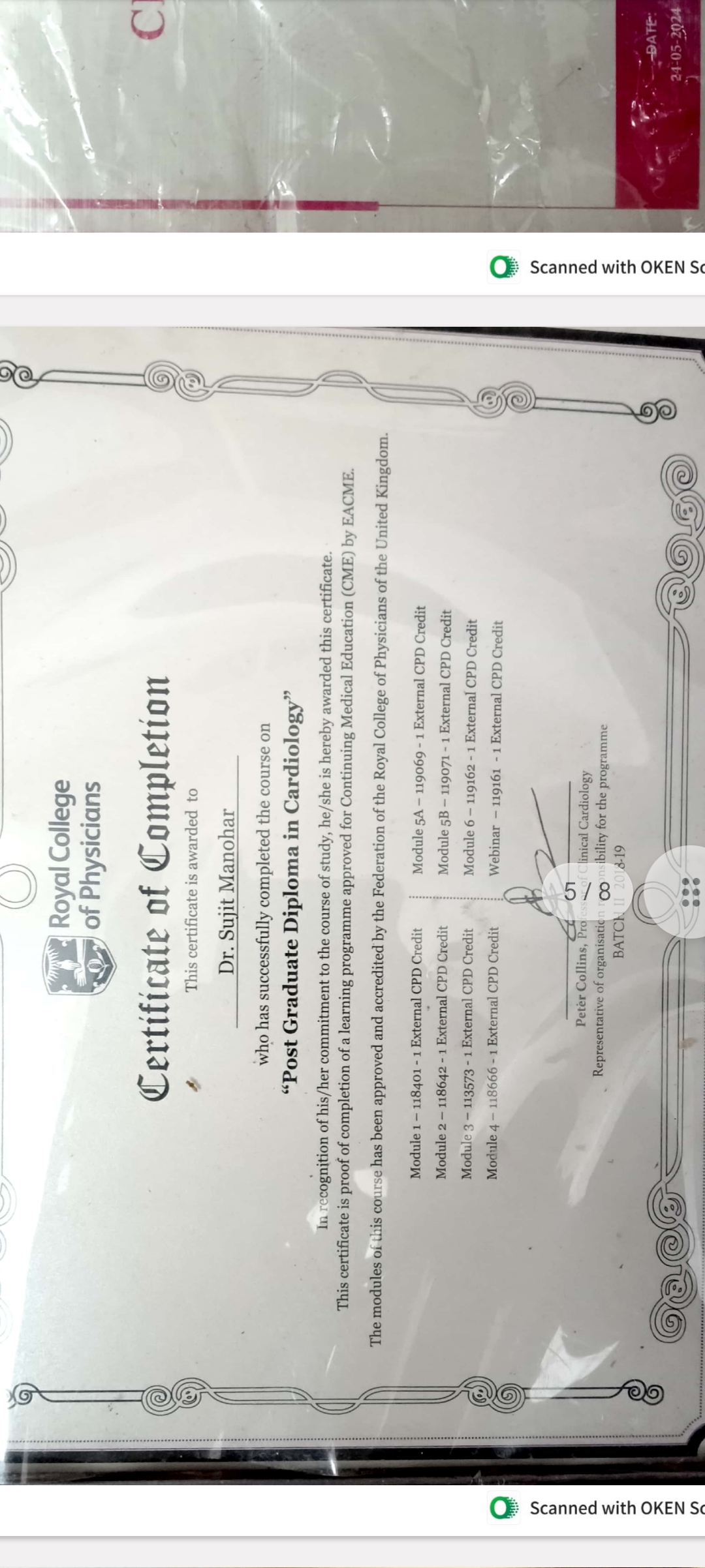 Doctor's certificate